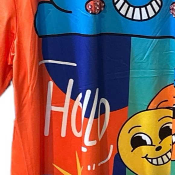 Denim Love Graphic Smiley Face Dress - Picture 7 of 16